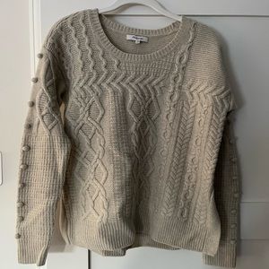 Madewell Cable Knit Pom sweater